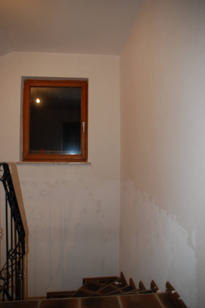 Finally able to walk up the stairs without ducking or climbing over podest supports.