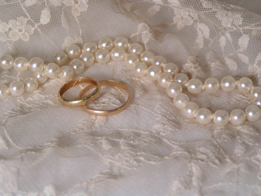 Wedding rings stock photo